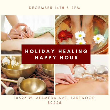 Holiday Healing Happy Hour Flyer
